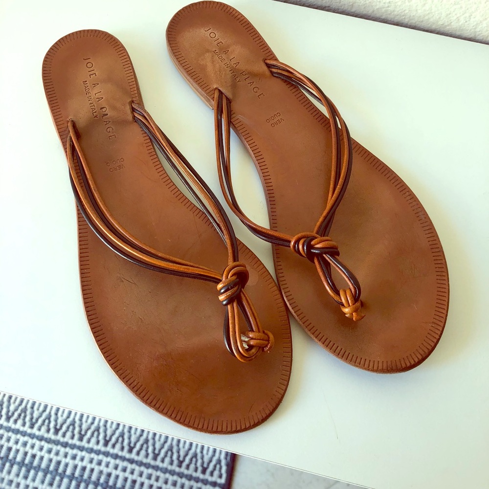 Joie a la plage Italy leather flip flops sandals